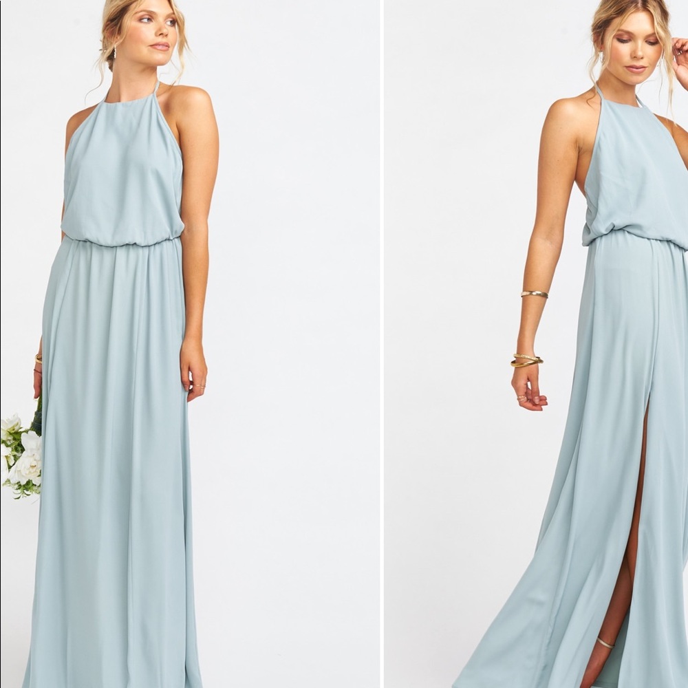 HEATHER HALTER DRESS MEDIUM- MUMU